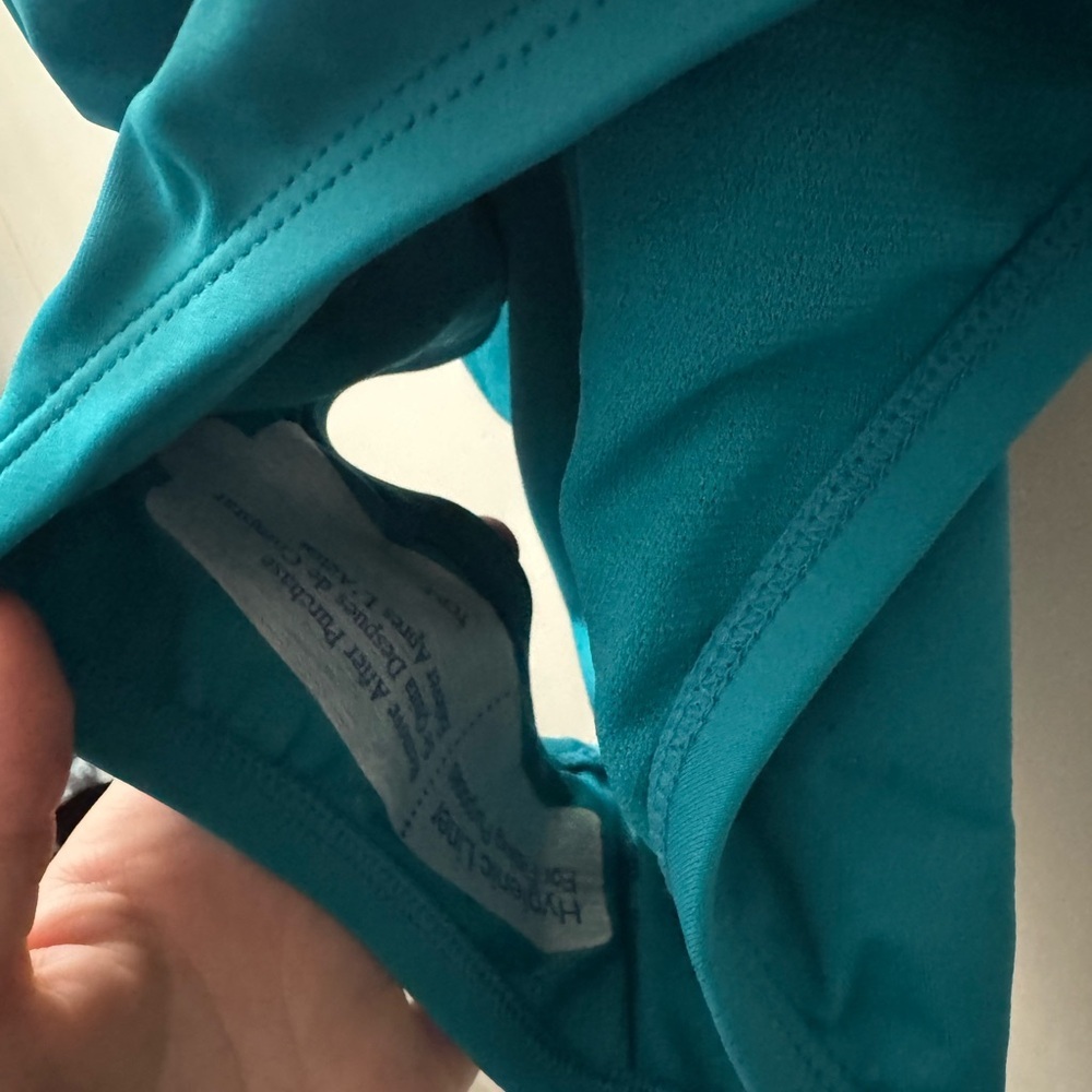 Time and Tru Teal Ruffled One Piece Swimsuit - Picture 3 of 5
